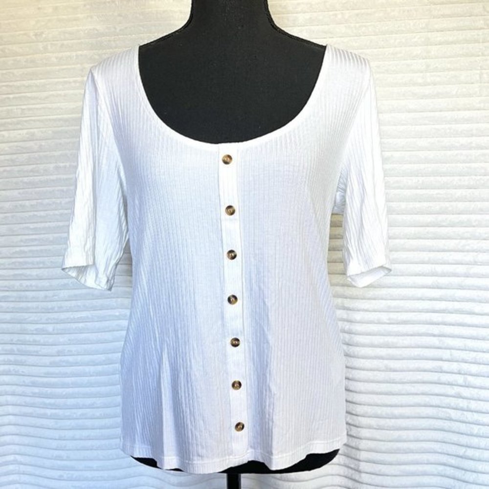 White Button-Down Women's Top